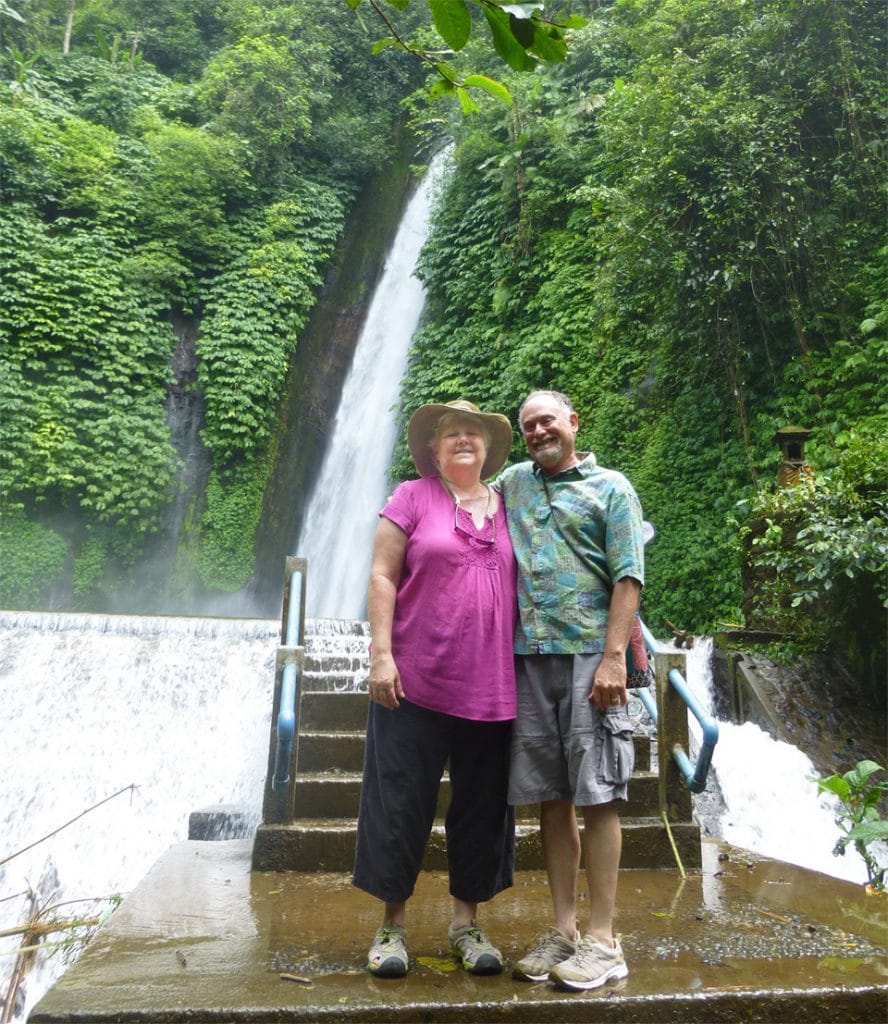 Laurie and Neil at the Waterfall in Munduk