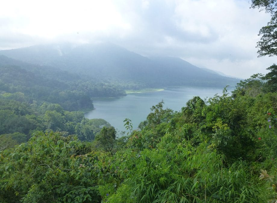 Lake Beratan as seen from the Mountains in Central Bali