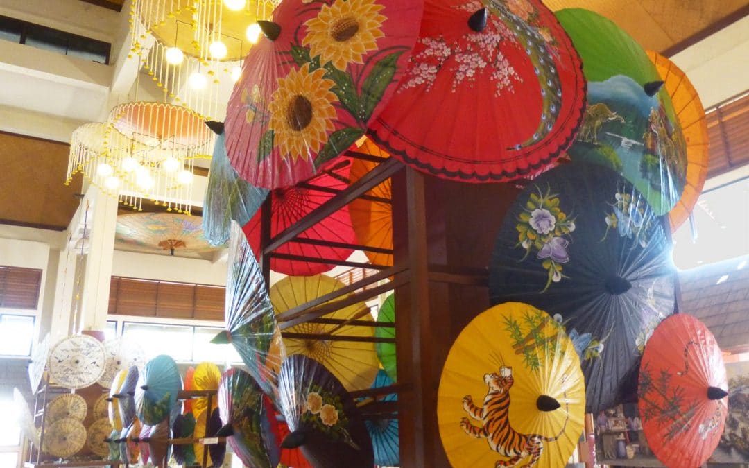 Inside the Umbrella Factory in the Village of Borsang, Thailand