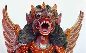 Balinese Wood Carving of Winged Lion